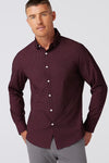 .Mizzen & Main Leeward No Tuck Dress Shirt, Wine Clover