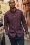 .Mizzen & Main Leeward No Tuck Dress Shirt, Wine Clover