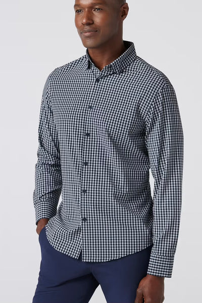 .Mizzen & Main Leeward No Tuck Dress Shirt, Aluminum Gingham