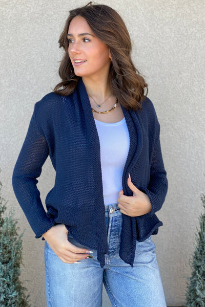 Erica Light Weight Cardigan, Navy
