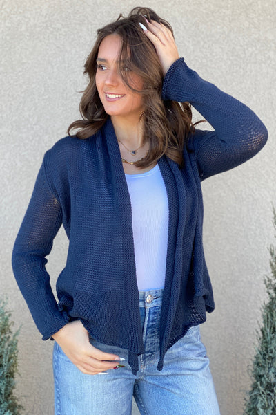Erica Light Weight Cardigan, Navy