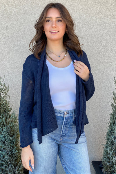 Erica Light Weight Cardigan, Navy