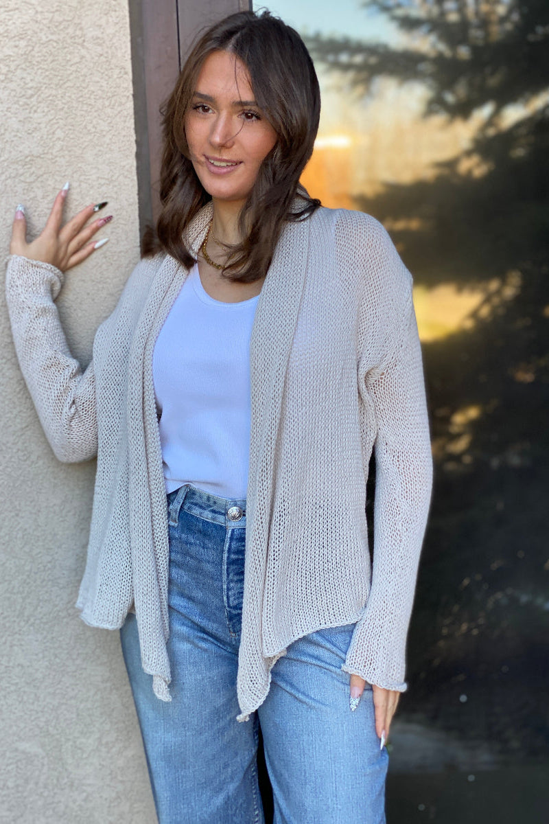 Erica Light Weight Cardigan, Champagne