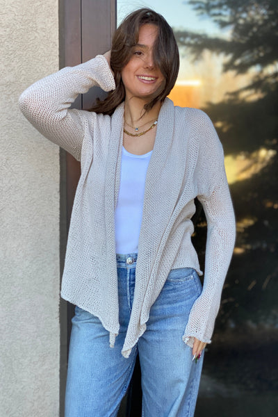 Erica Light Weight Cardigan, Champagne