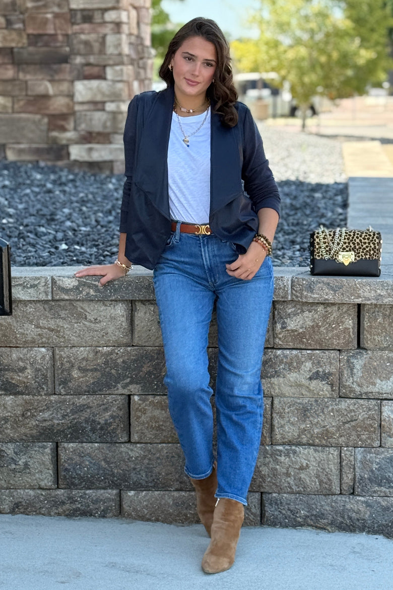 .Brooke Mixed Media Waterfall Cardigan/Jacket