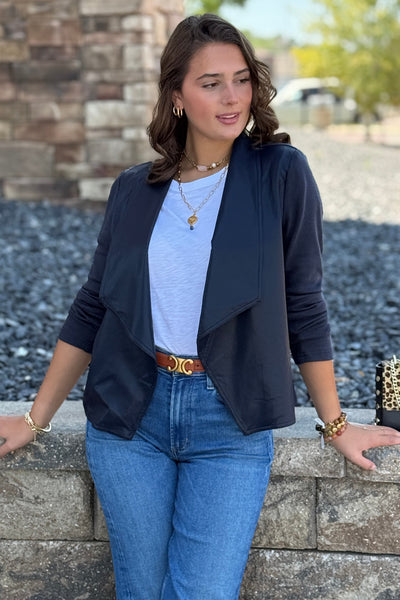 .Brooke Mixed Media Waterfall Cardigan/Jacket