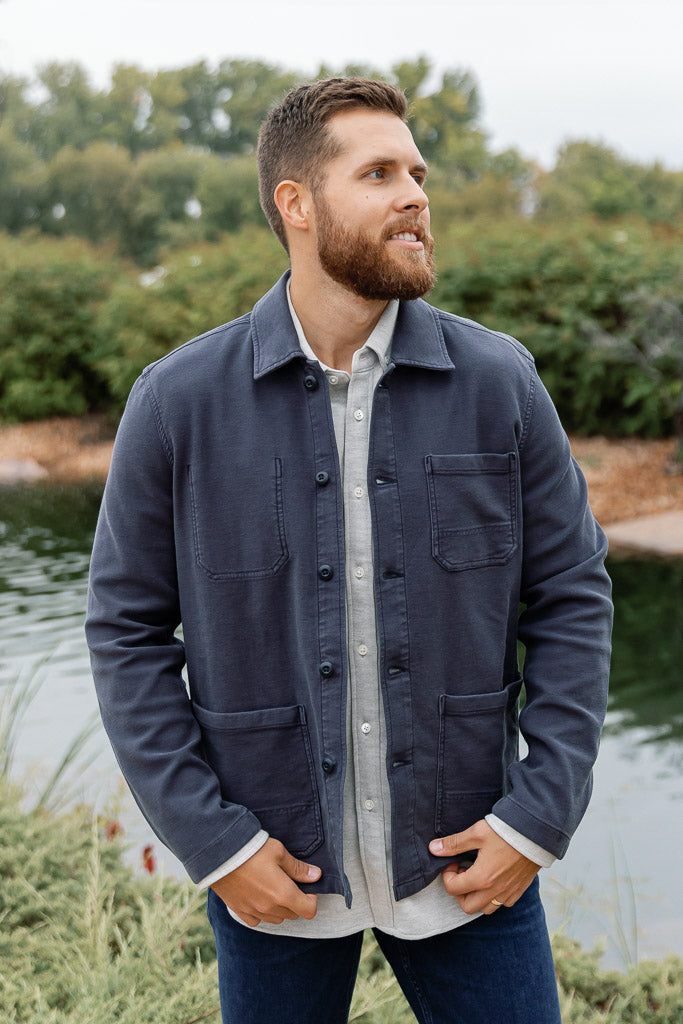 Faherty Stretch Terry Chore Jacket - RUST & Co.