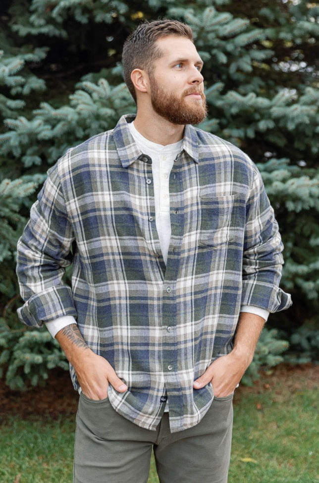 Rails Lennox Shirt, Blue Moss Lodge