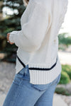 Jessica Varsity Sweater, Ivory