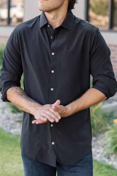 Mizzen & Main Leeward Dress Shirt, Black