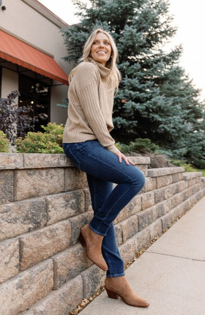 Arie Ribbed Turtleneck Sweater