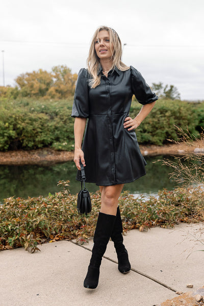 Hailey Faux Leather Dress