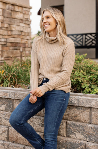 Arie Ribbed Turtleneck Sweater