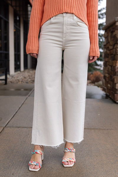 Citizens of Humanity Lyra Wide Leg Crop, Almondette