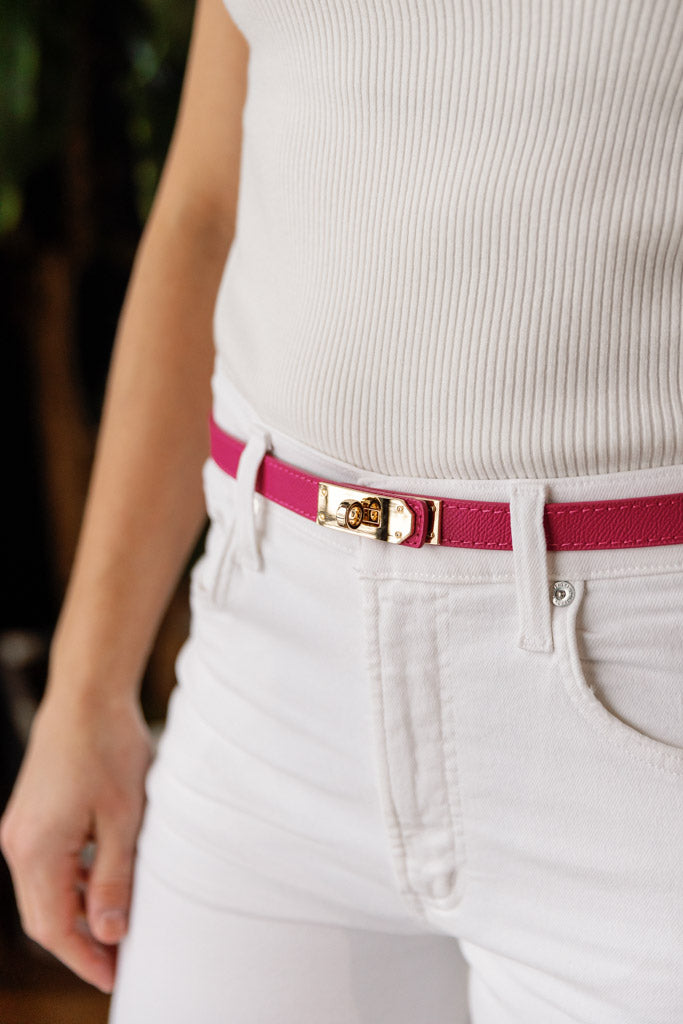 Leena Latch Belt, Fuchsia