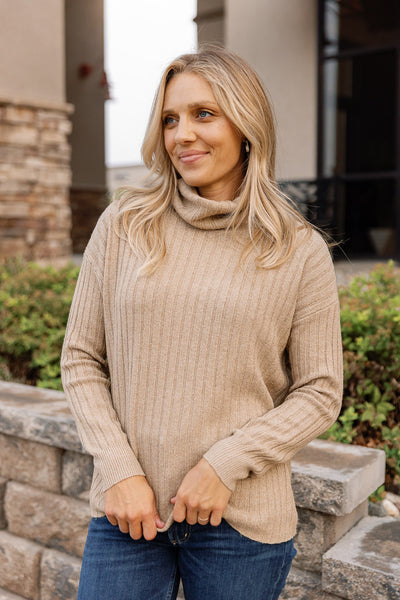 Arie Ribbed Turtleneck Sweater