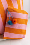 .Awning Stripe Pouch, Orange