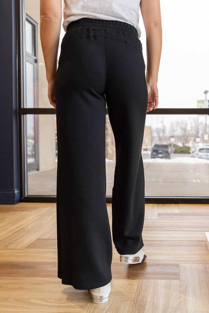 Spanx Air Essentials Wide Leg Pants Black Womens Large NEW