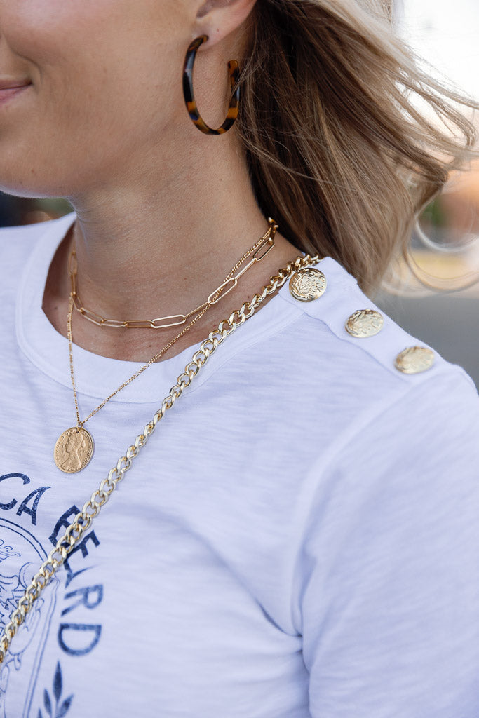 Veronica Beard Carla Logo Tee RUST - Main Image