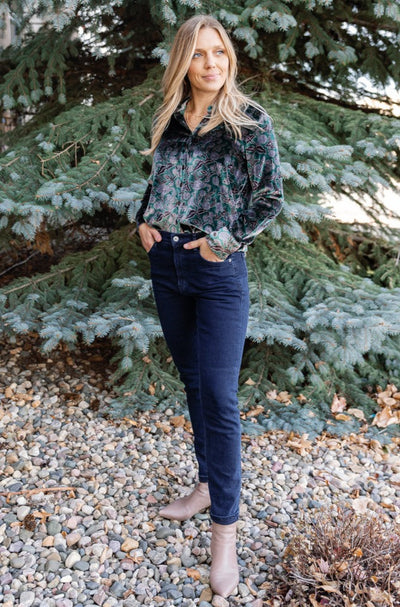 Faherty Genevieve Stretch Velvet Top