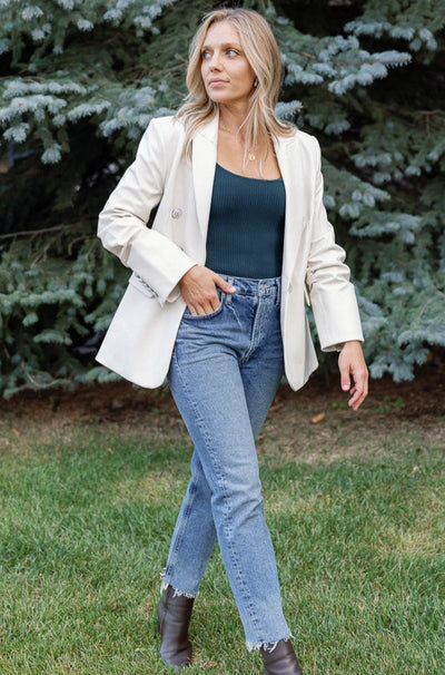 Veronica Beard Beacon Vegan Leather Blazer