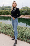 Morgan Ribbed Mock-Neck, Black