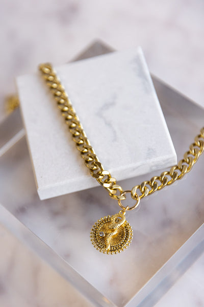.Cleo Medallion Necklace