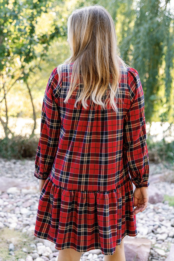 Holly Plaid Dress Red Plaid / S Holly Plaid Dress Red Plaid / S