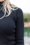 Morgan Ribbed Mock-Neck, Black