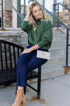 Karli Loose Fit Turtleneck Sweater, Olive