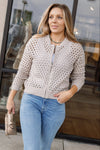 Nadia Open Knit Cardigan, Stone