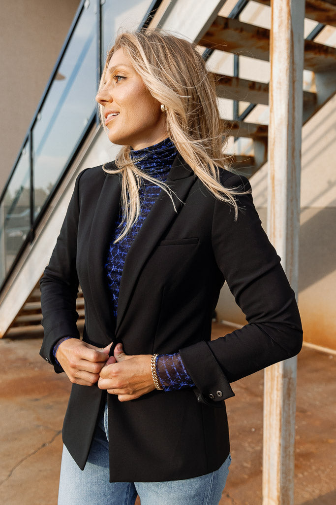 Veronica Beard Scuba Dickey Jacket, Black RUST - Main Image