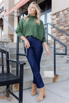 Karli Loose Fit Turtleneck Sweater, Olive