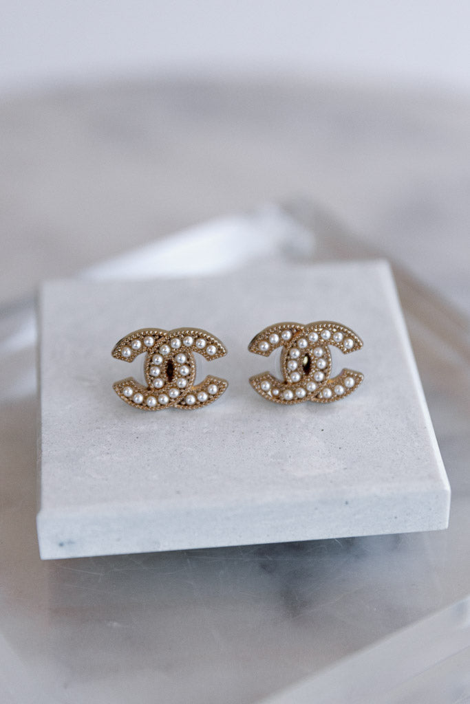 .Designer Pearl Charm Studs - RUST & Co.