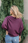 .Kira Ribbed Dolman Sweater, Bordeaux