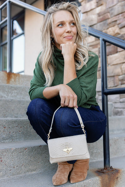 Karli Loose Fit Turtleneck Sweater, Olive