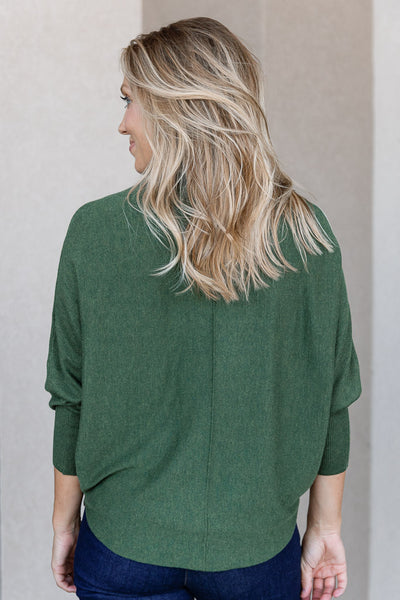 Karli Loose Fit Turtleneck Sweater, Olive