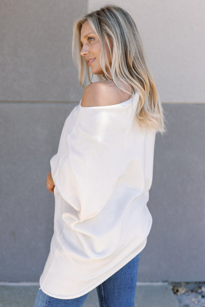 Kai Asymmetric Sweater, Ivory