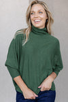 Karli Loose Fit Turtleneck Sweater, Olive