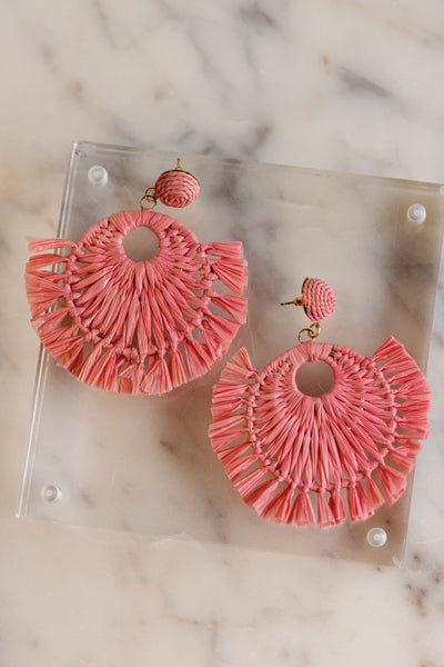 Delmar Raffia Statement Earrings