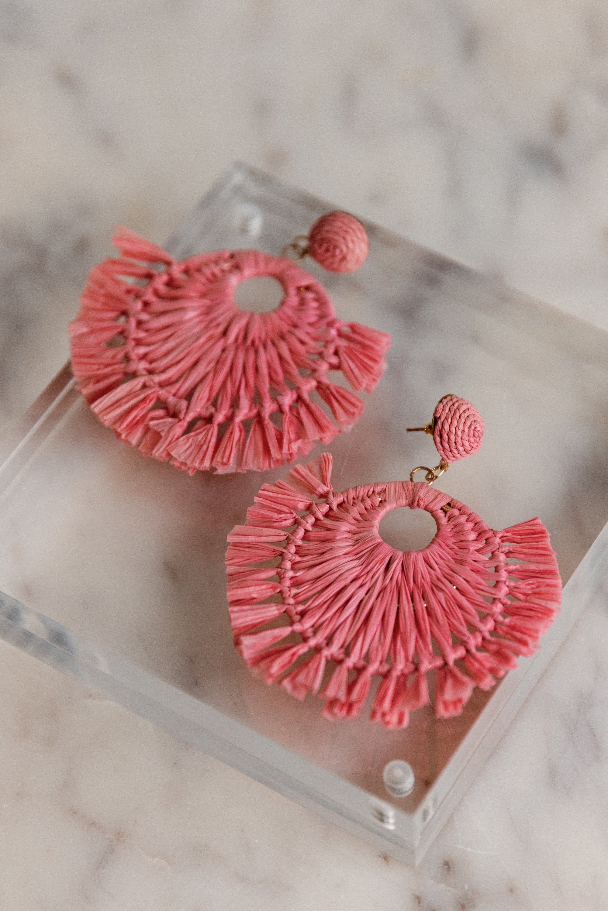 Delmar Raffia Statement Earrings