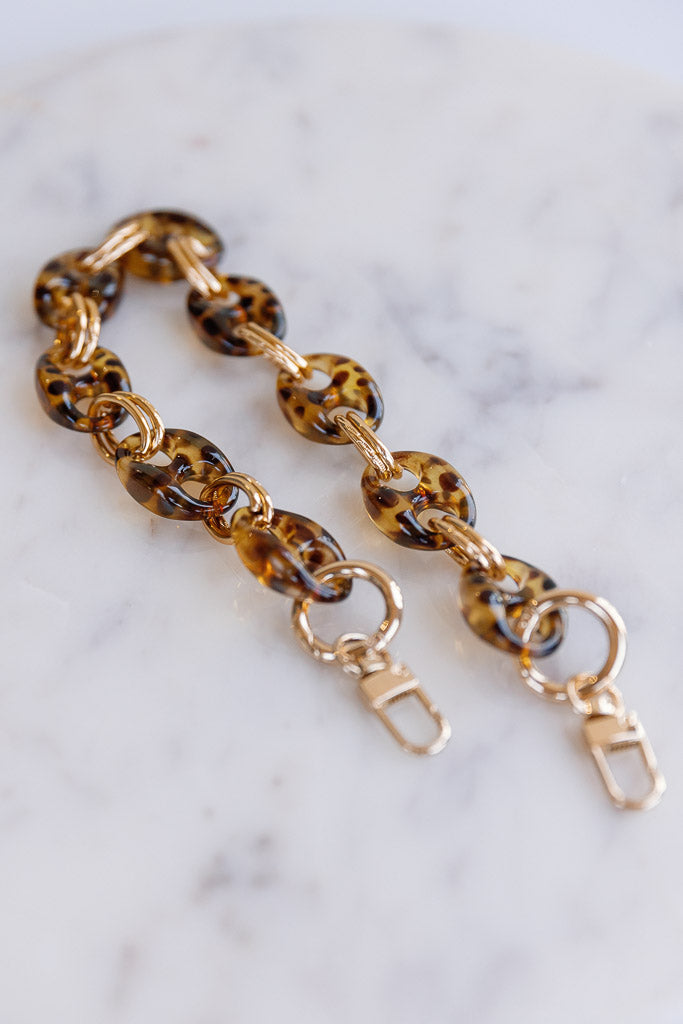 Resin Chain Bag Strap, Tortoise