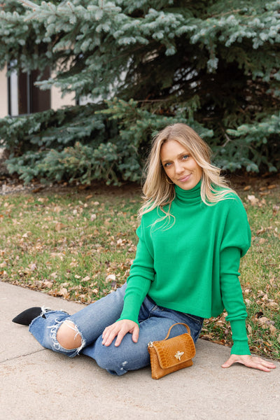 Leah Turtleneck Sweater, Green
