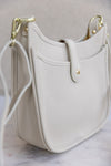 Josie Pebbled Leather Messenger Bag, Almond