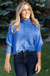 Pre-Order Karli Loose Fit Turtleneck Sweater, Blue