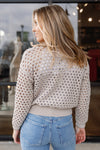 PRE-ORDER FOR FEB Nadia Open Knit Cardigan, Stone