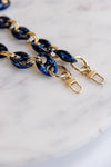Resin Chain Bag Strap, Marbled Navy