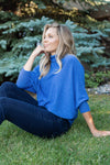 Pre-Order Karli Loose Fit Turtleneck Sweater, Blue