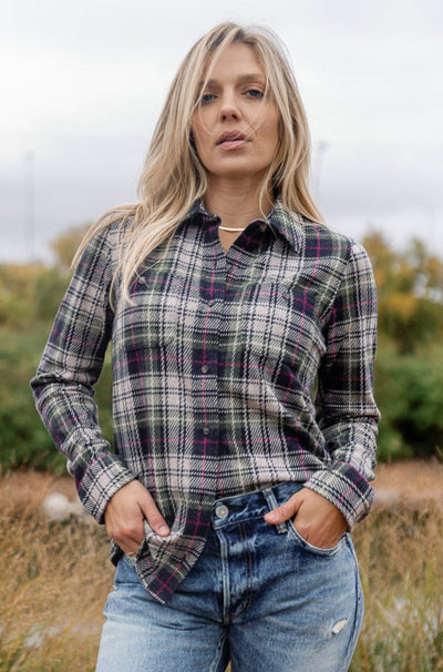 Faherty Legend Sweater Shirt, Sugar Hill Plaid