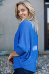 Pre-Order Karli Loose Fit Turtleneck Sweater, Blue